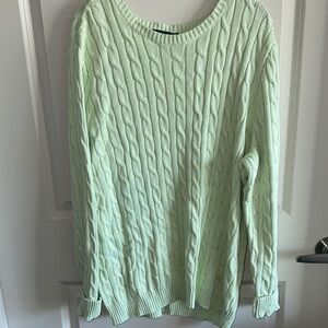 Ralph Lauren Light Green Cable Knit Sweater